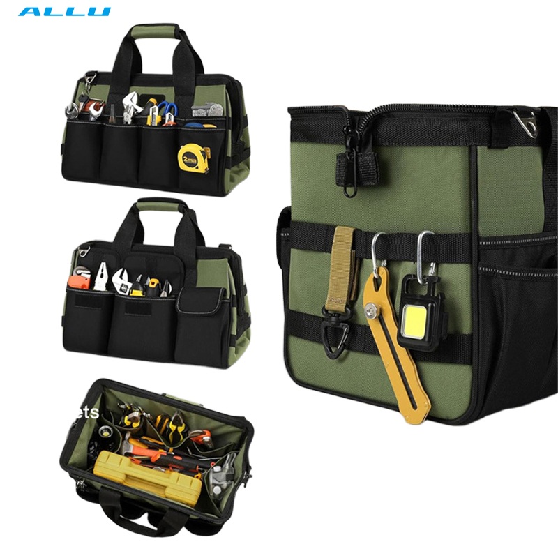 Factory Overall Pick Heavy-Duty Portable Tool Bag Waterproof Oxford Wide Mouth Multi-Purpose Work Organizer for Electrician - ALLU