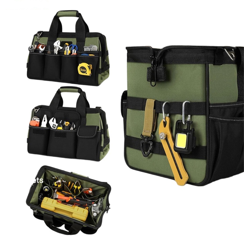 Factory Overall Pick Heavy-Duty Portable Tool Bag Waterproof Oxford Wide Mouth Multi-Purpose Work Organizer for Electrician - UNEEDAL