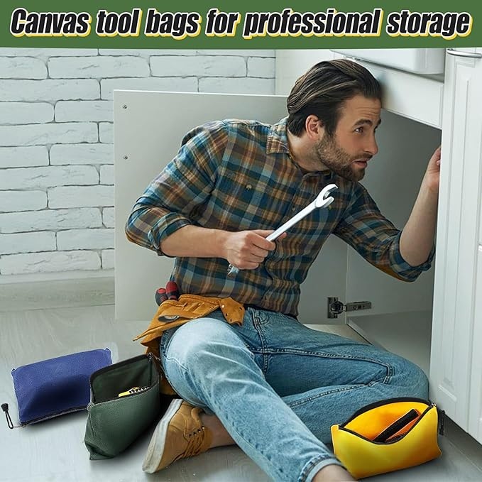 Custom Fashion Colors Durable 6 Pack Canvas Tool Kit Pouch for Electrican Automotive Repair Gardening Hairdressing Cosmetics Stationery and More - UNEEDAL