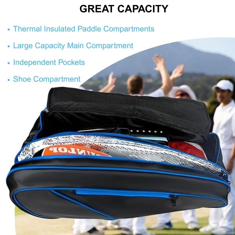 Large Capacity Pickleball Bag Padel Racket Backpack - UNEEDAL